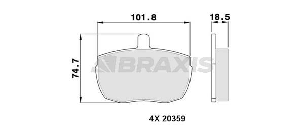 Braxis AA0304 Brake Pad Set, disc brake AA0304: Buy near me in Poland at 2407.PL - Good price!