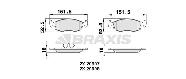 Braxis AA0300 Brake Pad Set, disc brake AA0300: Buy near me in Poland at 2407.PL - Good price!