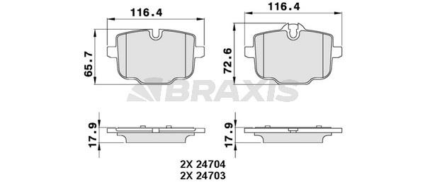 Braxis AA0298 Гальмівні колодки, комплект AA0298: Приваблива ціна - Купити у Польщі на 2407.PL!