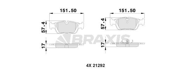 Braxis AA0297 Brake Pad Set, disc brake AA0297: Buy near me in Poland at 2407.PL - Good price!