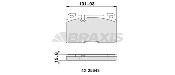 Braxis AA0286 Brake Pad Set, disc brake AA0286: Buy near me in Poland at 2407.PL - Good price!