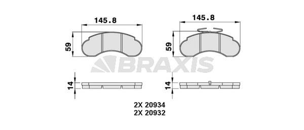 Braxis AA0279 Гальмівні колодки, комплект AA0279: Приваблива ціна - Купити у Польщі на 2407.PL!