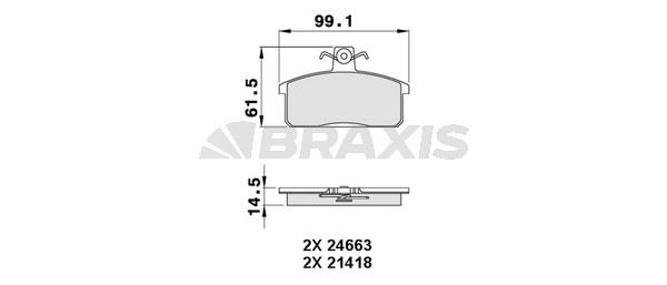 Braxis AA0276 Brake Pad Set, disc brake AA0276: Buy near me in Poland at 2407.PL - Good price!