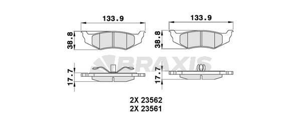 Braxis AA0255 Brake Pad Set, disc brake AA0255: Buy near me in Poland at 2407.PL - Good price!