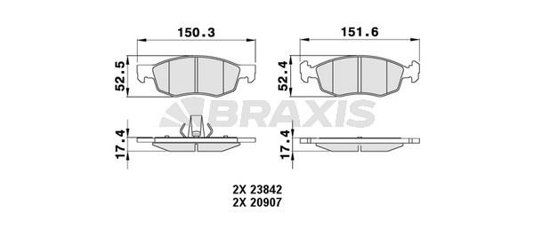 Braxis AA0242 Brake Pad Set, disc brake AA0242: Buy near me in Poland at 2407.PL - Good price!