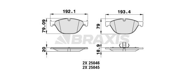 Braxis AA0240 Brake Pad Set, disc brake AA0240: Buy near me in Poland at 2407.PL - Good price!