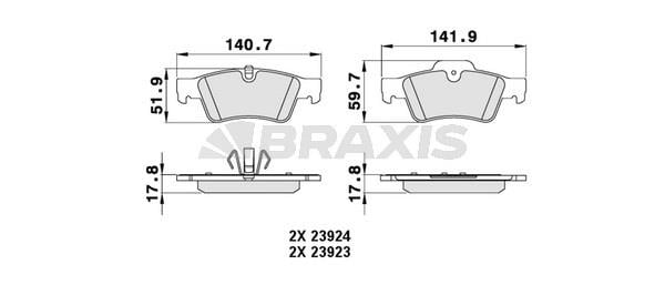 Braxis AA0239 Тормозные колодки дисковые, комплект AA0239: Отличная цена - Купить в Польше на 2407.PL!