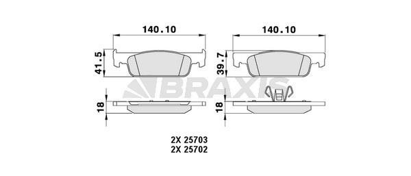 Braxis AA0227 Brake Pad Set, disc brake AA0227: Buy near me in Poland at 2407.PL - Good price!