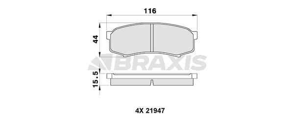 Braxis AA0197 Тормозные колодки дисковые, комплект AA0197: Отличная цена - Купить в Польше на 2407.PL!