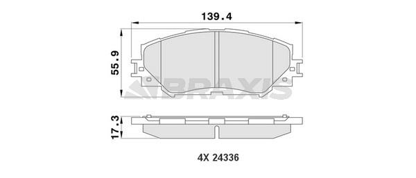 Braxis AA0188 Brake Pad Set, disc brake AA0188: Buy near me in Poland at 2407.PL - Good price!
