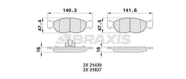 Braxis AA0187 Brake Pad Set, disc brake AA0187: Buy near me in Poland at 2407.PL - Good price!