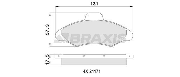Braxis AA0185 Brake Pad Set, disc brake AA0185: Buy near me at 2407.PL in Poland at an Affordable price!