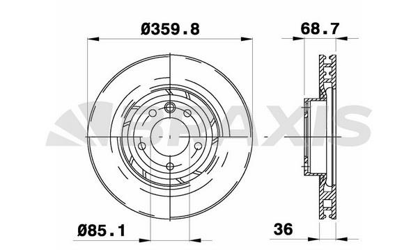 Braxis AE0789 Тормозной диск передний вентилируемый AE0789: Отличная цена - Купить в Польше на 2407.PL!