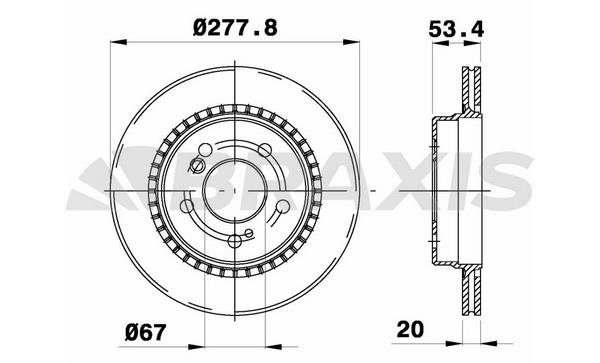 Braxis AE0788 Rear brake disc, non-ventilated AE0788: Buy near me at 2407.PL in Poland at an Affordable price!