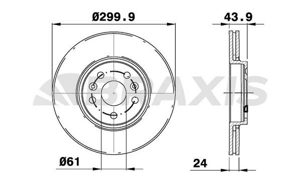 Braxis AE0778 Тормозной диск передний вентилируемый AE0778: Отличная цена - Купить в Польше на 2407.PL!