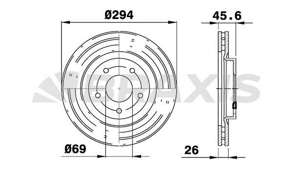 Braxis AE0776 Тормозной диск передний вентилируемый AE0776: Отличная цена - Купить в Польше на 2407.PL!