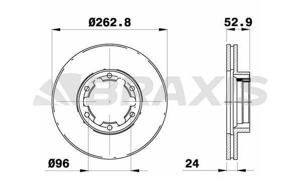 Braxis AE0757 Тормозной диск передний вентилируемый AE0757: Отличная цена - Купить в Польше на 2407.PL!