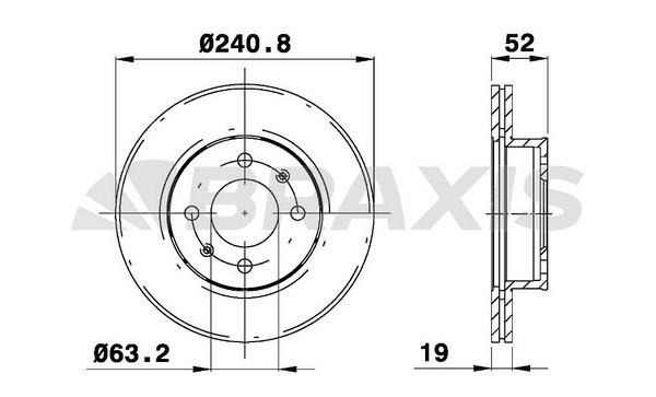 Braxis AE0724 Innenbelüftete Bremsscheibe vorne AE0724: Kaufen Sie zu einem guten Preis in Polen bei 2407.PL!