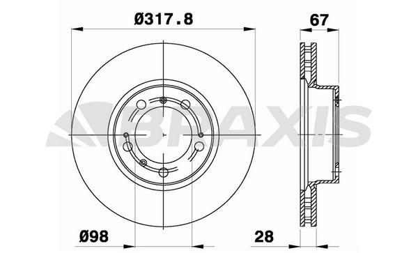 Braxis AE0669 Тормозной диск передний вентилируемый AE0669: Отличная цена - Купить в Польше на 2407.PL!