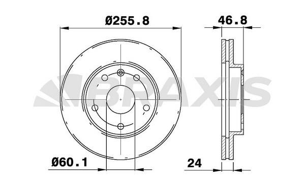 Braxis AE0658 Диск тормозной AE0658: Отличная цена - Купить в Польше на 2407.PL!