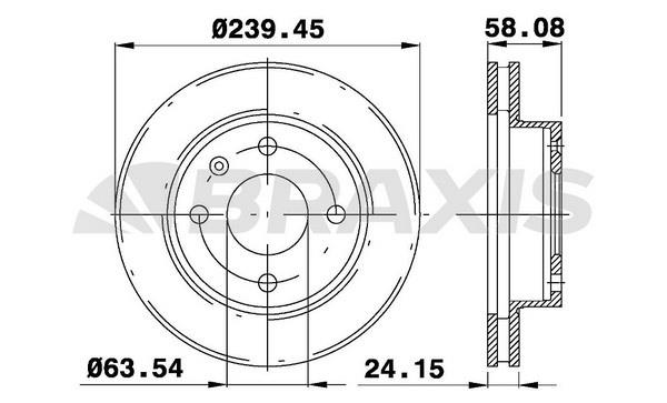 Braxis AE0619 Тормозной диск передний вентилируемый AE0619: Отличная цена - Купить в Польше на 2407.PL!