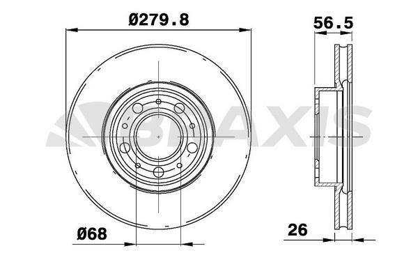 Braxis AE0617 Тормозной диск передний вентилируемый AE0617: Отличная цена - Купить в Польше на 2407.PL!