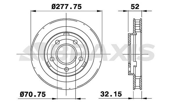 Braxis AE0615 Тормозной диск передний вентилируемый AE0615: Отличная цена - Купить в Польше на 2407.PL!