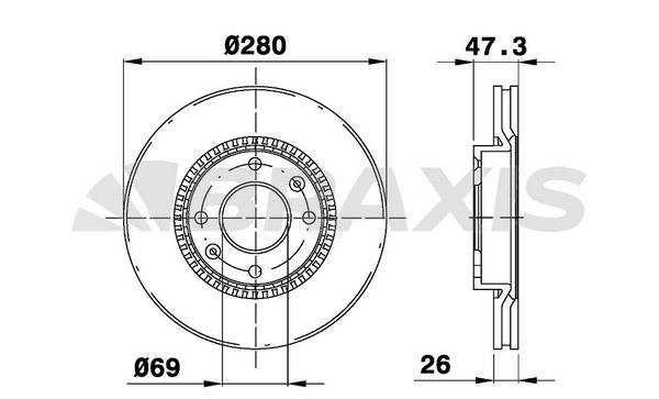 Braxis AE0567 Тормозной диск передний вентилируемый AE0567: Отличная цена - Купить в Польше на 2407.PL!