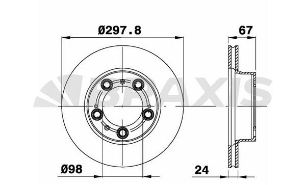 Braxis AE0545 Тормозной диск передний вентилируемый AE0545: Отличная цена - Купить в Польше на 2407.PL!