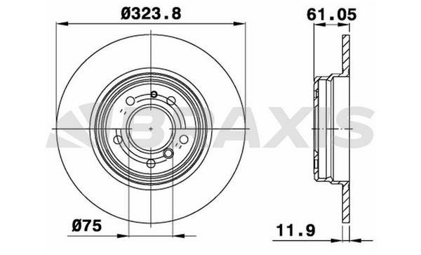 Braxis AE0538 Тормозной диск задний невентилируемый AE0538: Отличная цена - Купить в Польше на 2407.PL!