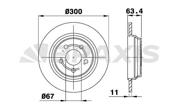 Braxis AE0534 Тормозной диск задний невентилируемый AE0534: Отличная цена - Купить в Польше на 2407.PL!