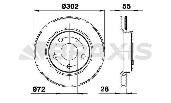 Braxis AE0527 Тормозной диск передний вентилируемый AE0527: Отличная цена - Купить в Польше на 2407.PL!