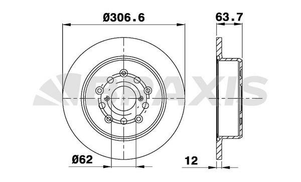 Braxis AE0513 Bremsscheibe hinten, unbelüftet AE0513: Kaufen Sie zu einem guten Preis in Polen bei 2407.PL!