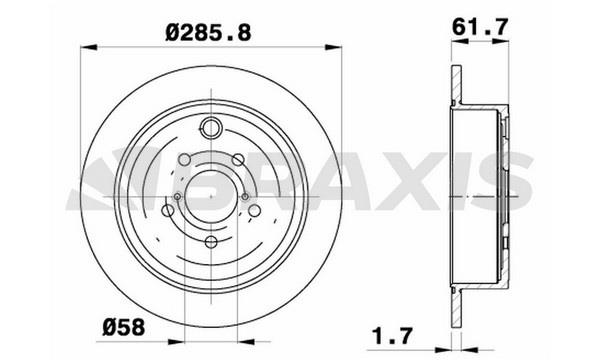Braxis AE0512 Тормозной диск задний невентилируемый AE0512: Отличная цена - Купить в Польше на 2407.PL!