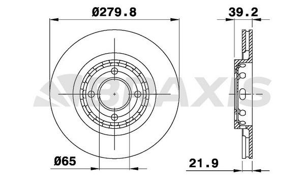 Braxis AE0488 Тормозной диск передний вентилируемый AE0488: Отличная цена - Купить в Польше на 2407.PL!