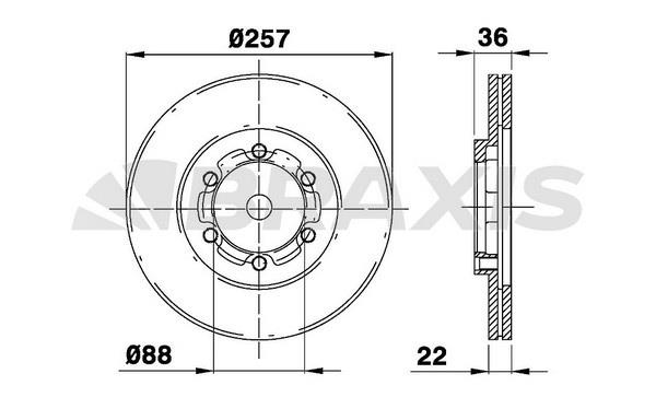 Braxis AE0478 Тормозной диск передний вентилируемый AE0478: Отличная цена - Купить в Польше на 2407.PL!