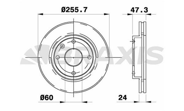Braxis AE0477 Тормозной диск передний вентилируемый AE0477: Отличная цена - Купить в Польше на 2407.PL!