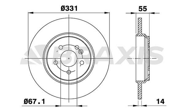 Braxis AE0456 Тормозной диск задний невентилируемый AE0456: Отличная цена - Купить в Польше на 2407.PL!