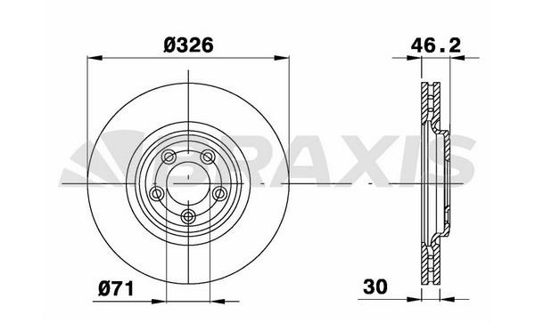 Braxis AE0453 Front brake disc ventilated AE0453: Buy near me at 2407.PL in Poland at an Affordable price!