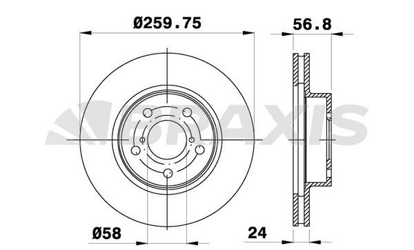 Braxis AE0450 Innenbelüftete Bremsscheibe vorne AE0450: Kaufen Sie zu einem guten Preis in Polen bei 2407.PL!