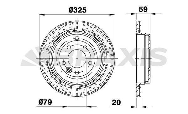 Braxis AE0445 Тормозной диск задний вентилируемый AE0445: Отличная цена - Купить в Польше на 2407.PL!