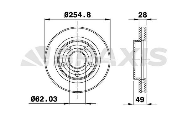 Braxis AE0440 Тормозной диск передний вентилируемый AE0440: Отличная цена - Купить в Польше на 2407.PL!
