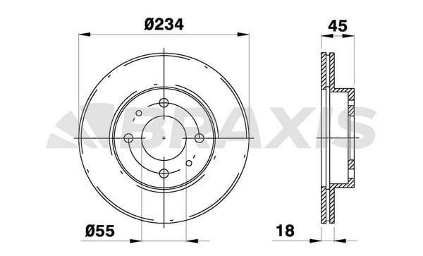 Braxis AE0424 Тормозной диск передний вентилируемый AE0424: Отличная цена - Купить в Польше на 2407.PL!