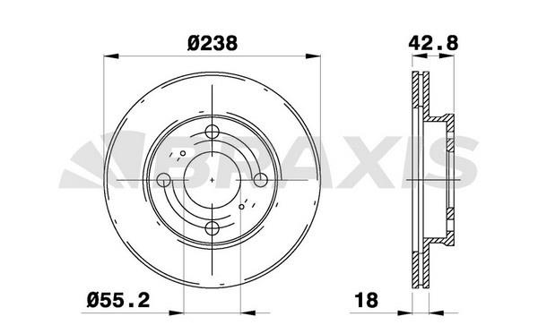 Braxis AE0418 Тормозной диск передний вентилируемый AE0418: Купить в Польше - Отличная цена на 2407.PL!