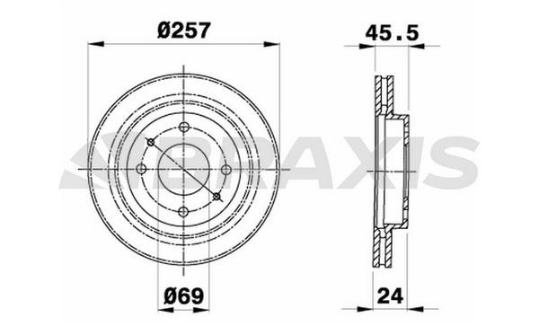 Braxis AE0405 Тормозной диск передний вентилируемый AE0405: Купить в Польше - Отличная цена на 2407.PL!