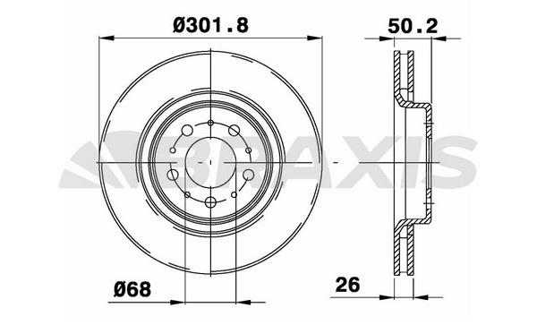 Braxis AE0400 Innenbelüftete Bremsscheibe vorne AE0400: Kaufen Sie zu einem guten Preis in Polen bei 2407.PL!