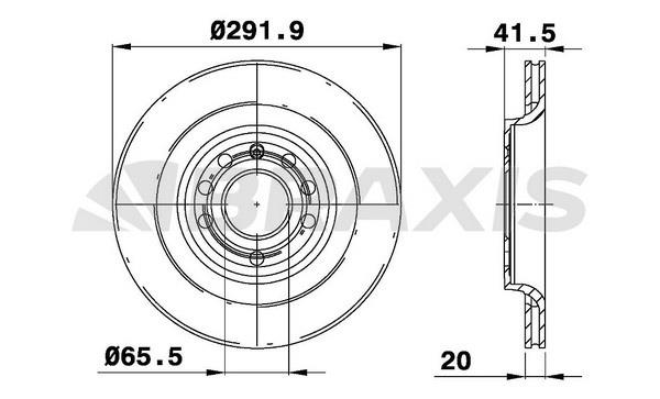 Braxis AE0368 Тормозной диск задний вентилируемый AE0368: Отличная цена - Купить в Польше на 2407.PL!