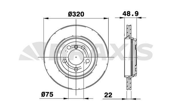 Braxis AE0338 Тормозной диск задний вентилируемый AE0338: Отличная цена - Купить в Польше на 2407.PL!