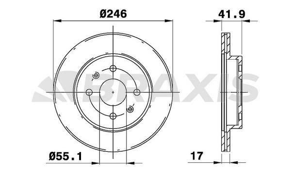 Braxis AE0335 Тормозной диск передний вентилируемый AE0335: Отличная цена - Купить в Польше на 2407.PL!