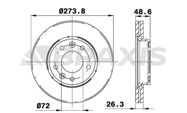 Braxis AE0329 Тормозной диск передний вентилируемый AE0329: Купить в Польше - Отличная цена на 2407.PL!